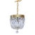 Vintage Crystal Basket Chandelier With Brass Rim For Sale