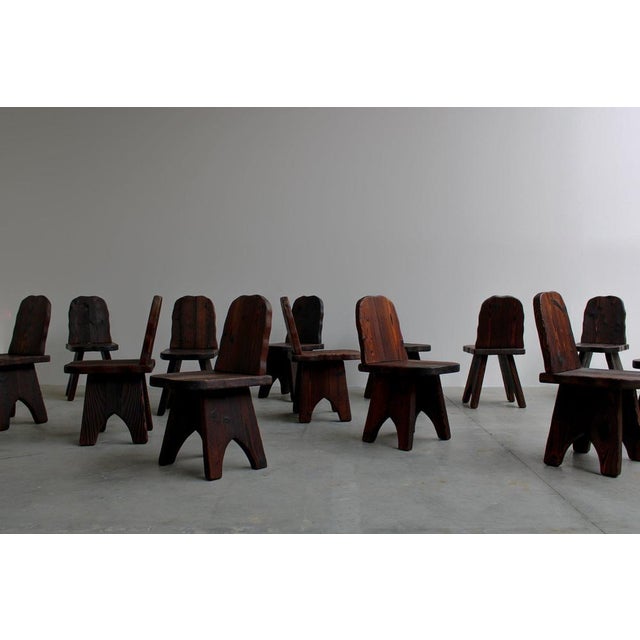 Brutalist Chairs, France, 1950s, Set of 14 For Sale - Image 11 of 11
