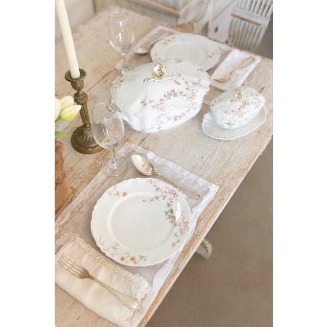 Ceramic Vintage French Porcelain Dinner Service for 12 - 28 pcs For Sale - Image 7 of 11
