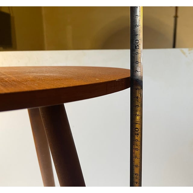Danish Circular Teak Side Table, 1960s For Sale - Image 6 of 7