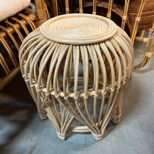 Boho Chic Rattan Drinks Table | Chairish