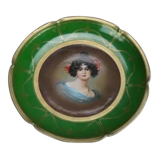 Antique Austrian Vienna Imperial PSl Porcelain Portrait Plate, Circa 1900 For Sale