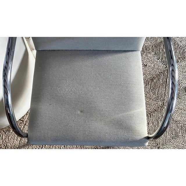 Mid Century Knoll International Brno Tubular Chrome Cantilever Chairs - Signed and Dated 1979 For Sale - Image 14 of 15