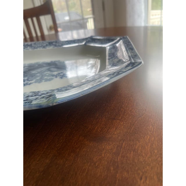 Mid 20th Century 19th Century Blue and White Platter For Sale - Image 5 of 9