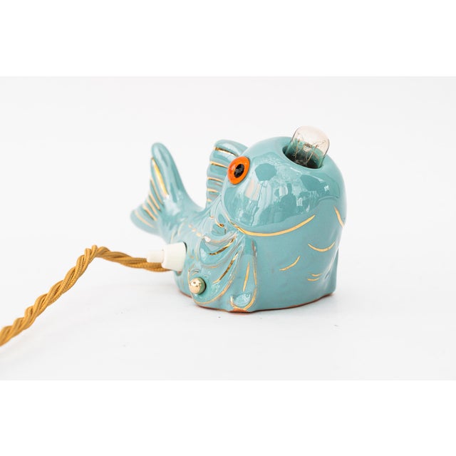 Vintage Ceramic Fish Table Lamp, 1960s For Sale - Image 12 of 12