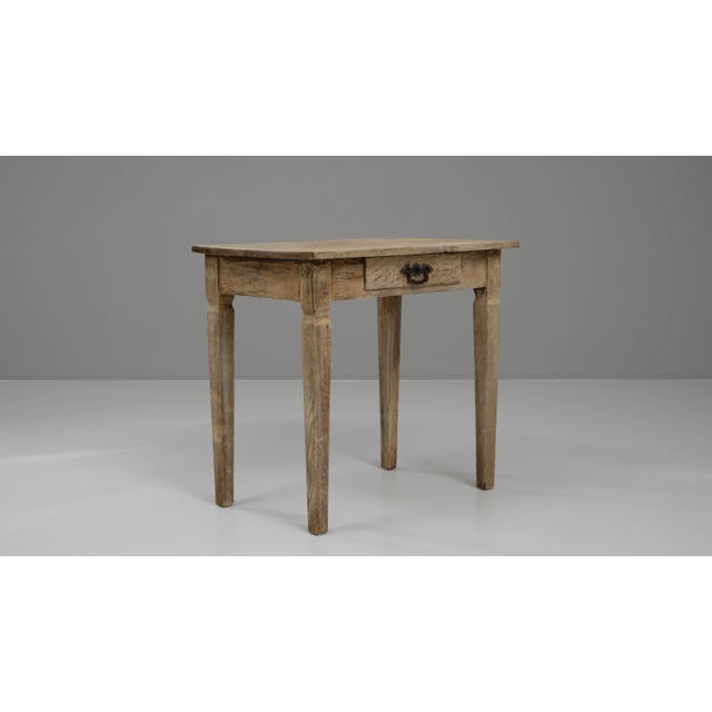 19th Century French Bleached Oak Side Table For Sale - Image 11 of 12