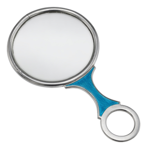 Large Antique English Silver and Guilloché Enamel Magnifying Glass, 1890s