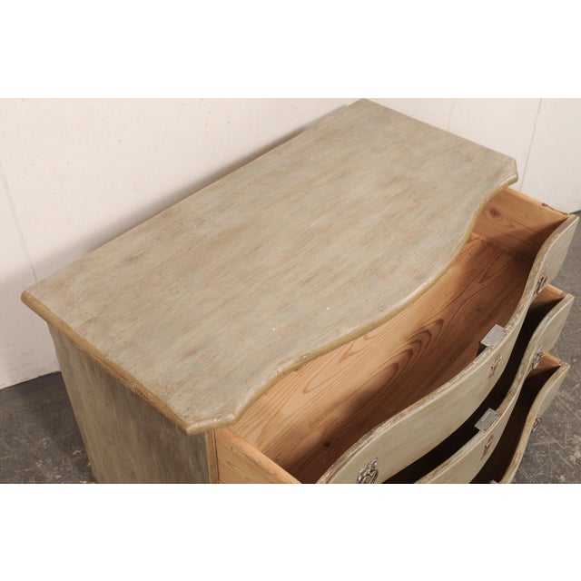19th Century 19th C.entury Swedish Painted Serpentine Chest, 19th C. For Sale - Image 5 of 11