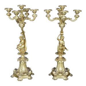 Pair of 19th Century Italian Candelabras