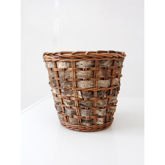 Contemporary Vintage Birch Bark Basket For Sale - Image 3 of 10