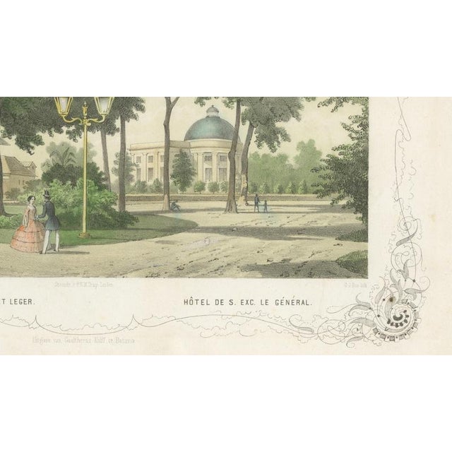 After Charles Theodore Deeleman, Batavia Generals Residence & Governors Hotel, 1860s, Lithograph For Sale - Image 6 of 9