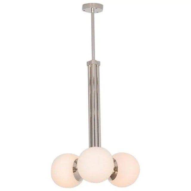 Tubular Md Polished Nickel Pendant Light by Schwung For Sale - Image 4 of 4