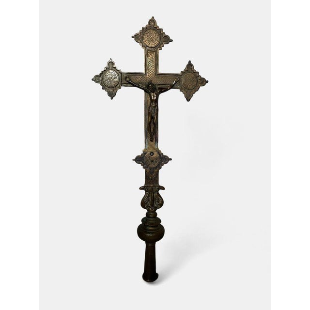 17th Century Italian Processional Cross in Bronze For Sale - Image 15 of 16