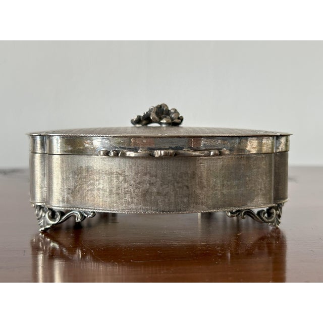 Art Nouveau 800 Silver Jewel Box with Vermeil Interior, Germany, 1890s For Sale - Image 6 of 17