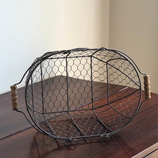 Large Antique Wire Egg Basket Chairish
