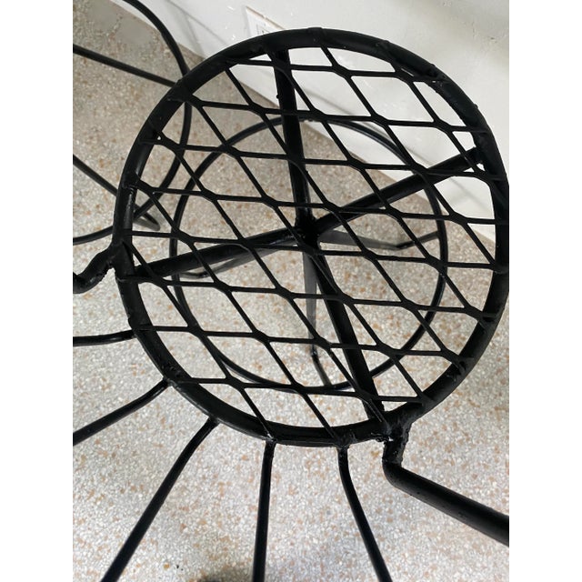 Metal Relocation Super Sale! Wrought Iron Bar Stools Attributed to Frederic Weinberg - A Pair For Sale - Image 7 of 8