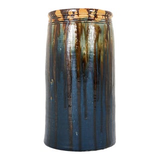 1920s Antique Schumacher Stamped Pottery Umbrella Stand by Joseph Talbot For Sale