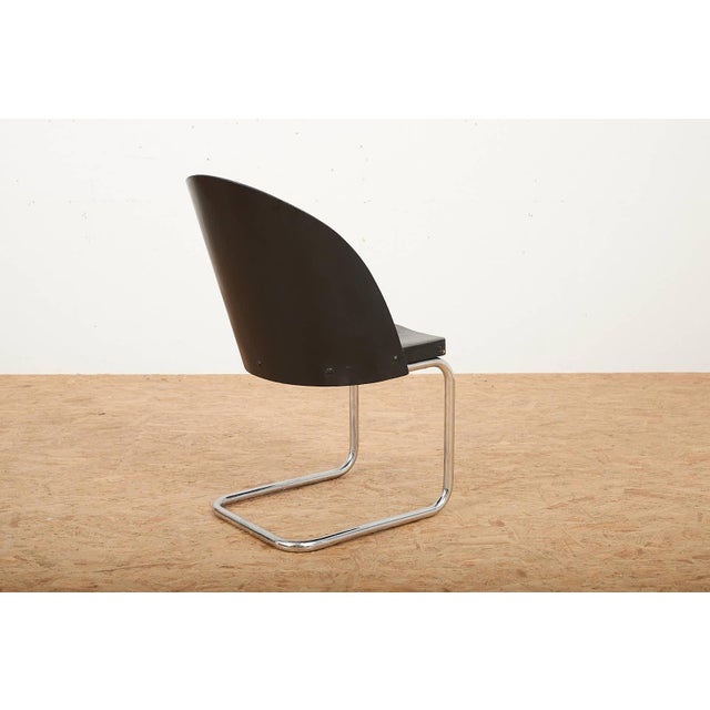 Bauhaus B247 Cantilever Chair in Chrome-Plated Tubular Steel and Black Lacquered Plywood attributed to Thonet, 1932 For Sale - Image 3 of 12