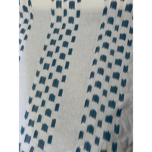 2020s Schumacher Izmir Ikat Stripe Sky Fabric 69472 Caravanne Collection 1 1/2 Yards For Sale - Image 5 of 5