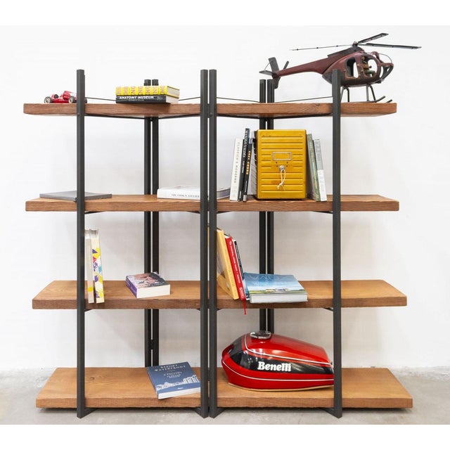 Artisan Bookcase in Iron and Wood For Sale - Image 10 of 11