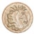 Italian 1930s Painted and Gilt Terracotta Medallion Depicting a Horse's Head For Sale