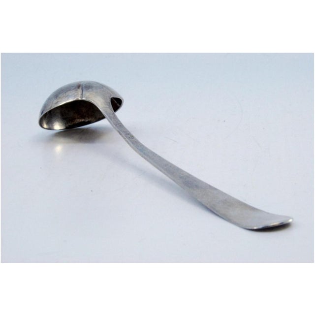 Plain Silver Sugar Spoon with Engraving For Sale - Image 4 of 8