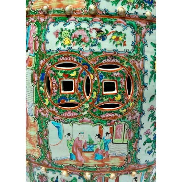 Ceramic Antique Chinese Rose Medallion Porcelain Garden Seat, Circa 1850 For Sale - Image 7 of 11