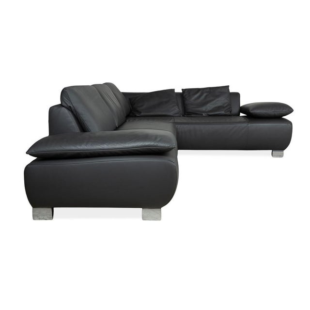 Black Leather Volare Corner Sofa with Manual Function from Koinor For Sale - Image 10 of 14