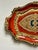 Traditional Vintage Orange & Gold Florentine Style Wooden Tray For Sale - Image 3 of 9