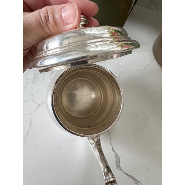 Mid 20th Century Mid 20th Century Christofle France Bagatelle Silverplate Teapot With Ebony Wooden Handle 6.25x8.5" For Sale - Image 5 of 11