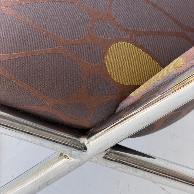 Metal Scissor Chairs by Ward Bennett for Brickell Associates - Set of 2 For Sale In Chicago - Image 6 of 10