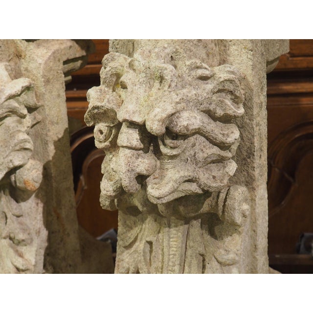 Rare Set of Circa 1700 French Chateau Staircase Baluster Terminals in Limestone For Sale - Image 15 of 18