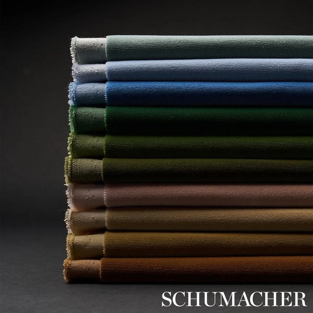 Schumacher SAMPLE - Schumacher Alistair Indoor/Outdoor Velvet Fabric In Grass For Sale - Image 4 of 4