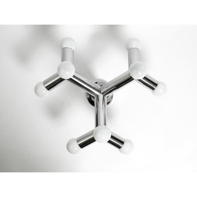 Mid-Century Modern Vintage Space Age Chrome Ceiling Lamp by J.T. Kalmar, 1960s For Sale - Image 3 of 18