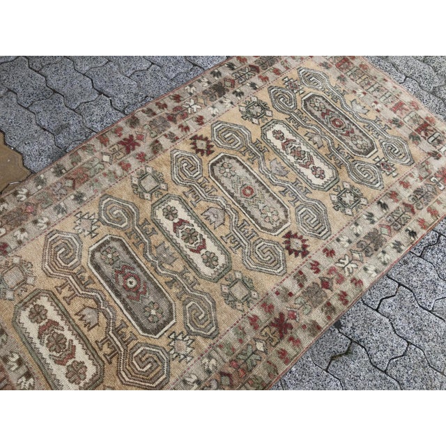 Camel Turkish Vintage Camel Wool Rug For Sale - Image 8 of 11