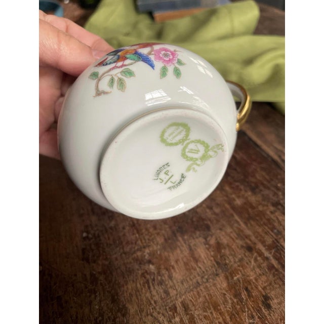 Mid 19th Century Vintage French Porcelain Creamer Bird of Paradise Limoges France For Sale - Image 5 of 8