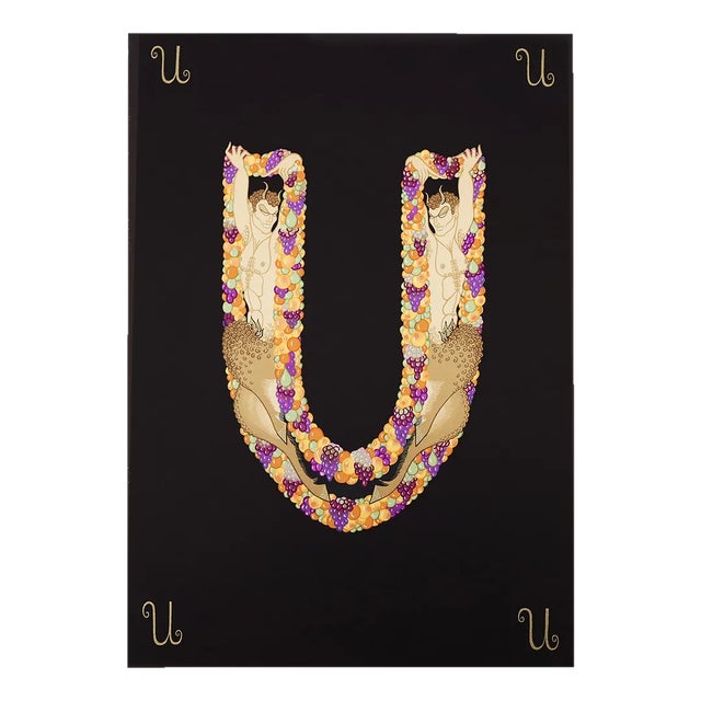 Erté, Artist's Proof: Letter U, Limited Edition Serigraph, 1976 For Sale