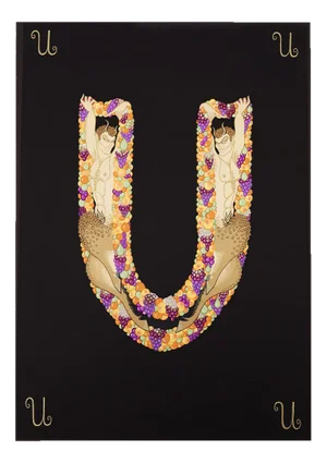 Erté, Artist's Proof: Letter U, Limited Edition Serigraph, 1976