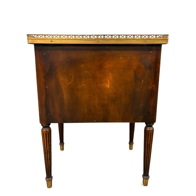 Black Vintage Theodore Alexander Hand-Painted Chinoiserie Three-Drawer Accent Chest With Brass Gallery For Sale - Image 8 of 12