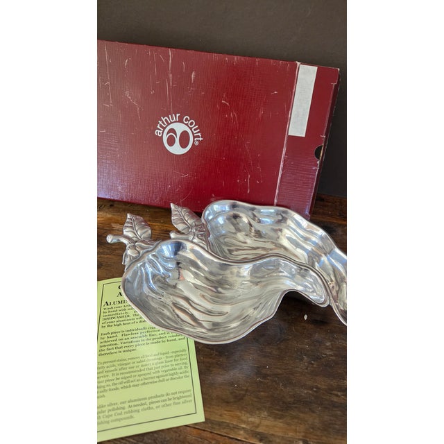 Arthur Court Double Pepper-Form Aluminum Divided Serving Dish, New in Box For Sale - Image 10 of 13