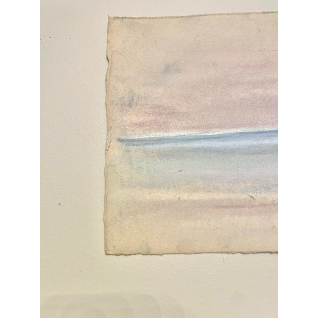 Modern Coastal Original Pastel Unframed Raw Edge Painting, Pink, Blue and Yellow For Sale In Houston - Image 6 of 12