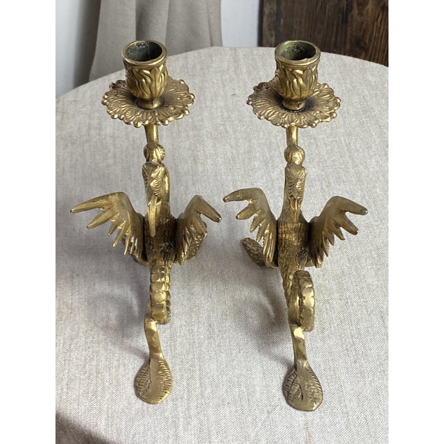 Vintage Bronze Chimera Candlesticks, 1920s, Set of 2 For Sale - Image 18 of 18