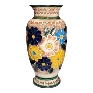 1960s Bay Keramik Large Floral Vase