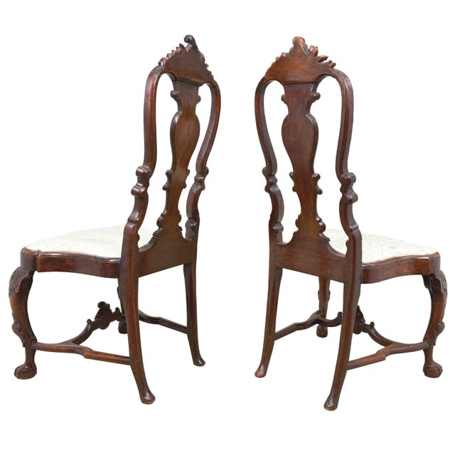 Dutch Walnut Side Chairs, 1750s, Set of 2 For Sale - Image 6 of 18