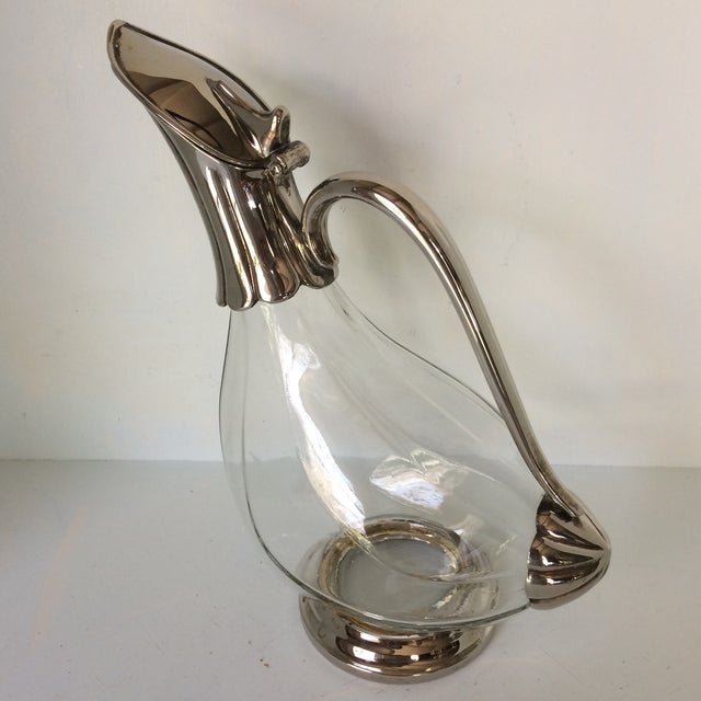Silver Plated and Crystal Duck Decanter by Royal Crystal Rock Chairish