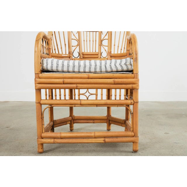 Set of Six Brighton Pavilion Style Bamboo Dining Armchairs For Sale In Sacramento - Image 6 of 13