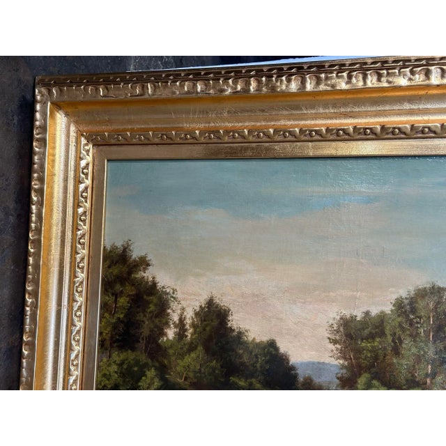 19th Century 19th Century American School Oil on Canvas of Fisherman For Sale - Image 5 of 8