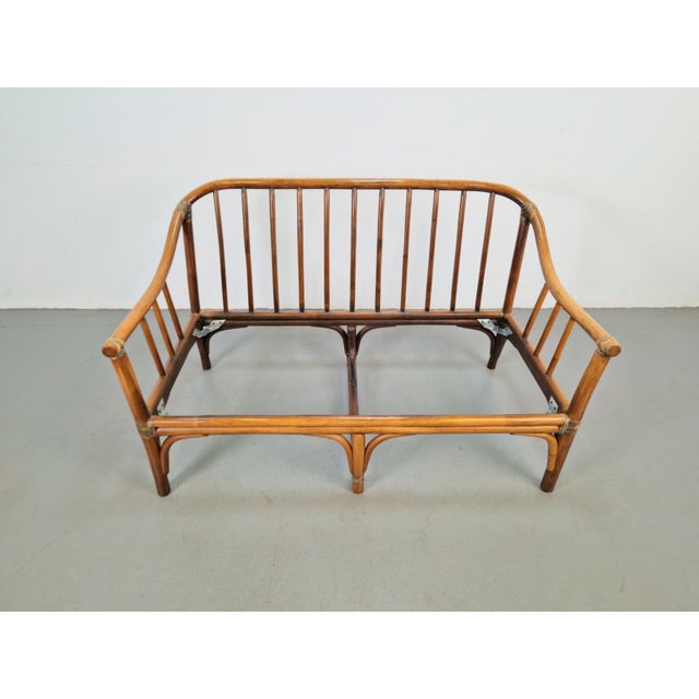 Organic Modern Bamboo and Rattan Loveseat from McGuire, 1970s For Sale - Image 3 of 18