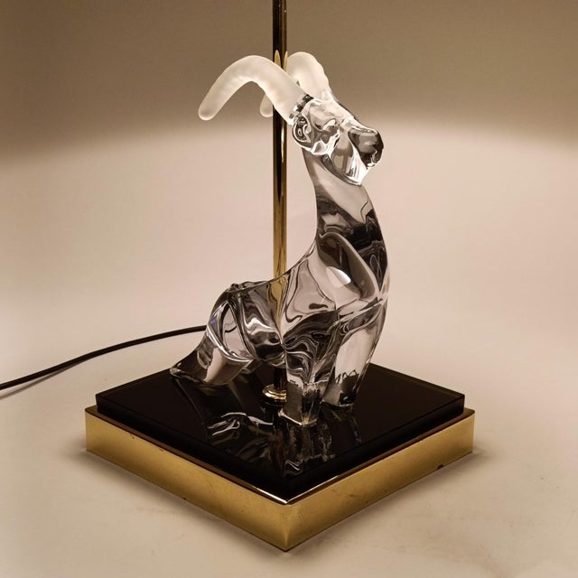 Metal Vintage French Crystal Table Lamp in the style of Sèvres, 1960s For Sale - Image 7 of 16