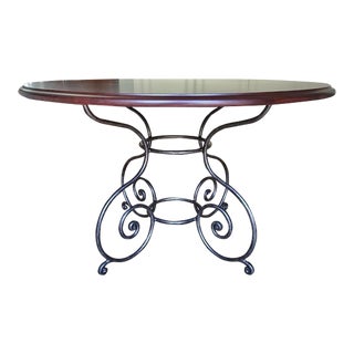 Walnut Dining Table With Iron Base For Sale